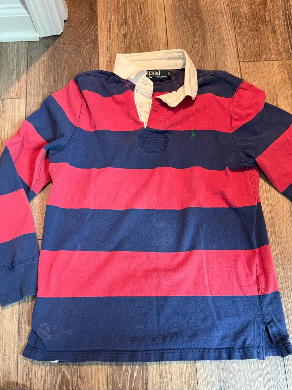 Polo Ralph Lauren Striped
Rugby Shirt Navy Red Sz Med